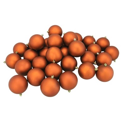 Northlight 32ct Shatterproof Matte Christmas Ball Ornament Set 3.25" - Orange