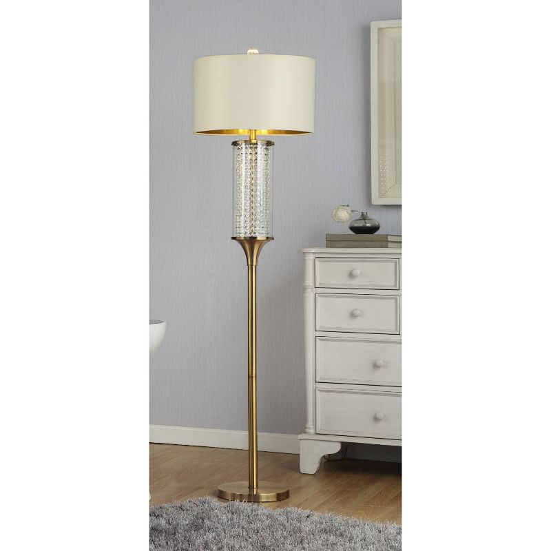 62.25&#34; Traditional Metal Floor Lamp with Crystal Accents White - Ore International, 4 of 6