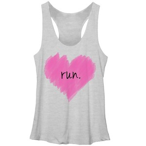 Women's CHIN UP I Heart Running Racerback Tank Top - 1 of 3