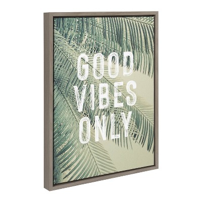 Vintage Tropical Palms Good Vibes Only Canvas Wall Art