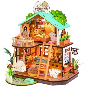 Etokfoks DIY Miniature House Kit 230pcs Puppy Cozy Villa Tiny