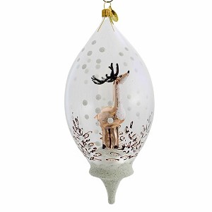 Morawski 8.5 Inch Reindeer In Drop Dome Antlers Glitter Tree Ornaments - 1 of 4