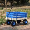 KWPZQEB Garden Wagon, Wooden Utility Cart with Foldable handle & Removable Side Wooden Panels, Yard Dump Cart, Toy Storage Cart for Yard Work - 3 of 4