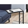 Monarch Specialties Accent Table C-Shaped End Side Snack Living Room Bedroom Metal Laminate White Marble Look Black Contemporary Modern - 3 of 4