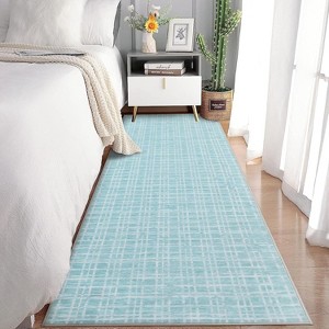 TackView Washable Checkered Area Rugs, Throw Carpet for Bedroom Living Room Entrance Laundry Bathroom Plaid Modern Farmhouse Rug - 1 of 4
