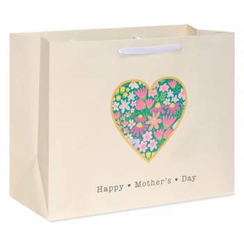 Mother's Day Large Gift Bag Floral Heart 'Happy Mother's Day'