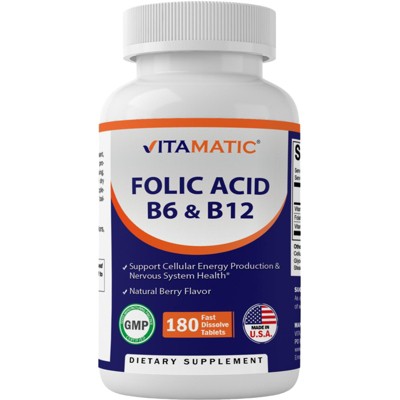 Folic Acid B6 & B12 - 180 Tablets