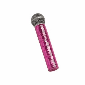 Fun World Adult General Sizing Mirror Microphone Halloween Costume Hand Held Props - Pink - 1 of 1