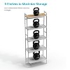 Home Zone Living 5-Tier Freestanding Storage Organizer with Bamboo Accent and Steel Frame, Vertical Space-Saving Shelf, White - 3 of 4