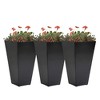 VisioGear 3PCS 28" Tall Large Taper Planters with Drainage Holes and Plug, Flower Pots for Patio, Black, 15.75"*15.75"*28" - 2 of 4