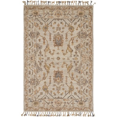 Remington Modern Damask Ivory/Taupe/Gray Area Rug