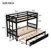 NicBex Twin over Twin Pull-out Bunk Bed with Guardrail,Loft Bed with Ladder and Trundle,Modern Bunk Beds,Noise Reduced Bunk Beds for Bedroom - image 3 of 4