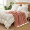 Snuggle Sac Soft Reversible Throw Blanket Knitted Blanket Cozy Bedding Blankets - 3 of 4