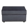 DOMETOUR Dark Gray Flannel Storage Ottoman - Modern Living Room Footstool with Hidden Compartment - 2 of 4