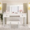 HDZNVF Mirrored Vanities Desk with Drawers, Bedroom Makeup Vanity Table Set with Mirror and Stool - 2 of 4