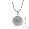 Steeltime Ladies stainless steel Our Father prayer round pendant with simulated diamonds. Color Options: Silver, Rose Gold - 3 of 4