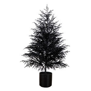 Nearly Natural 5-ft Artificial Halloween Real Touch Black Norfolk Pine Christmas Tree with Natural Look - 1 of 1