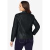 Jessica London Women's Plus Size Zip Front Leather Jacket - 3 of 4