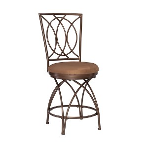24.5" Dana Big and Tall Microsuede Swivel Counter Height Barstool with Footrest - Powell Company - 1 of 4
