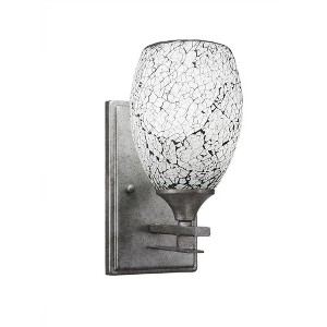 Toltec Lighting Uptowne 1 - Light Sconce in  Aged Silver with 5" Black Fusion Shade - 1 of 1