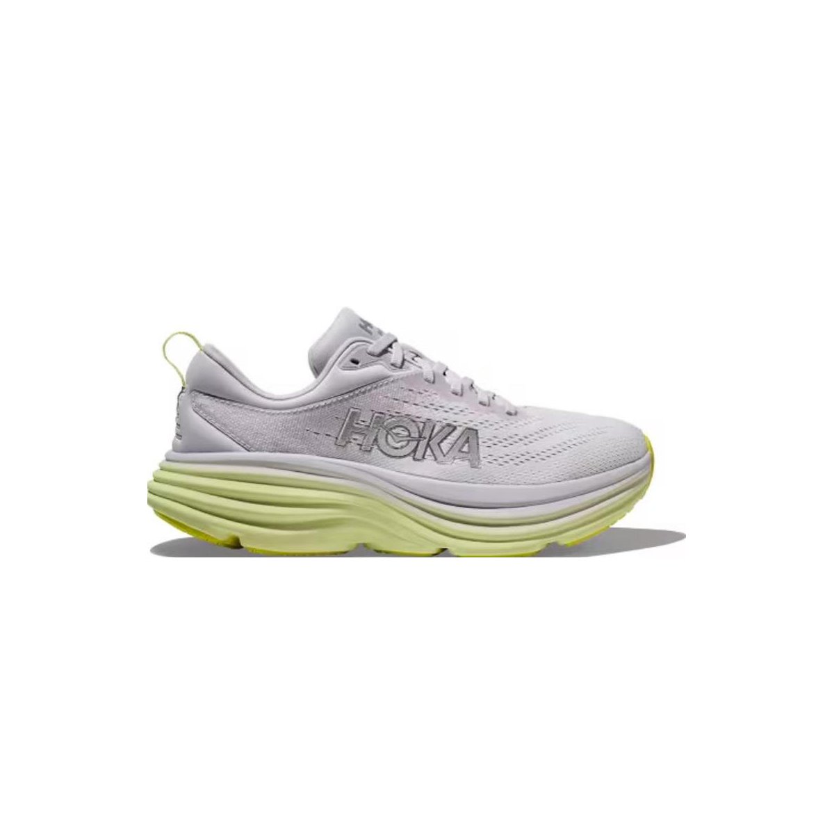 Обувь HOKA Women's Bondi 8 Running Shoes Nimbus Cloud/Luminary Green, Size 11 — фото 4