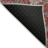 Red Taupe And Beige Floral Washable Indoor Outdoor Area Rug - 4 of 4