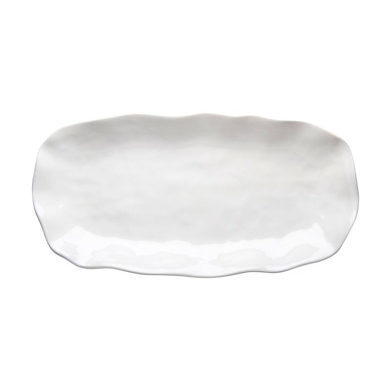 tagltd Formoso White Stoneware Oval Dinnerware Serving Tray Platter Dishwasher Safe 18.0L x 9.25W x 2.0H inches, 1 of 4