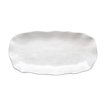 tagltd Formoso White Stoneware Oval Dinnerware Serving Tray Platter Dishwasher Safe 18.0L x 9.25W x 2.0H inches