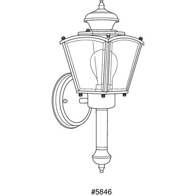 Black Aluminum Outdoor Wall Lantern with Clear Beveled Glass