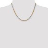 Black Bow Jewelry 4mm, 14k Tri-Color Gold, D/C Solid Rope Chain Necklace - 2 of 4