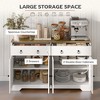 Kitchen Storage Sideboard, Farmhouse Buffet Cabinet with Barn Style Doors, Drawers, Adjustable Shelves - 4 of 4