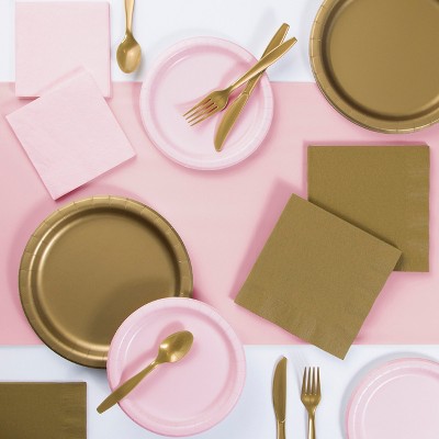  221pk Party Supplies Kit Pink/Gold 