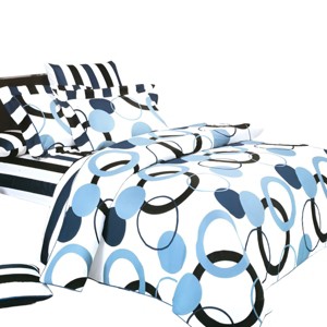 Slickblue Luxury Blue Bedding, 6-Piece Combo with Duvet Cover & Shams, Comforter Set, Twin Size, Blue - 1 of 3