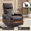 Black Faux Leather Heat Massage Manual Recliner Chair with Rocker and Swivel for Living Room - 2 of 4