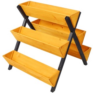 Gulches 3 Tiers Wooden Vertical Raised Garden Bed with Legs,Brown Planter Raised Beds Kit for Flowers Herbs Vegetables - 1 of 4