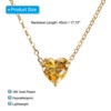 Unique Bargains Women's Birthstone Cubic Zirconia 18K Gold Plated Heart Necklace 17.7" - 2 of 4