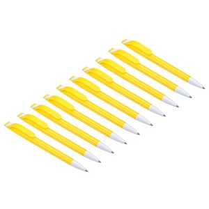 Unique Bargains Plastic Medium Point Smooth Writing Black Ink Rotary Ballpoint Pens 14 Pcs - 1 of 4