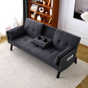 Kumasinova Multi-Functional Foldable Sofa Bed with Cup Holder & Side Storage, Compact 70" Couches for Living Room, Convertible Sleeper Sofa - 1 of 4