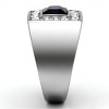 Slickblue Men’s Polished Stainless Steel Ring with Montana Synthetic Glass, Oblong Shape, Size 8-13 - 4 of 4