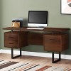 Monarch Specialties Home Office Writing Table 60 Inch Long Compact Computer Desk, Dark Wood Finish with Black Metal Frame - 2 of 4