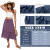 2025 Trendy High Waist Tiered Flowy Skirt for Women - Below Knee with Pockets A-12 Purple - 2 of 4