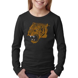 LA Pop Art Girl's Word Art Long Sleeve - Beast Mode - 1 of 4