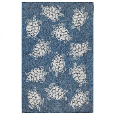 4'9"x7'6" Rectangle Indoor and Outdoor Tufted Area Rug Blue - Liora Manne