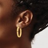 Black Bow Jewelry 4mm x 30mm Polished 14k Yellow Gold Rectangular Tube Oval Hoops - 3 of 4
