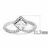 Slickblue Modern Polished Stainless Steel Ring for Women, Clear CZ Stone, Square Design, Size 5-10 - 2 of 4