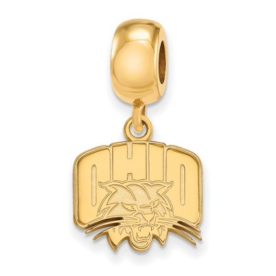 Black Bow Jewelry 14k Yellow Gold Plated Sterling Silver Ohio Bobcats NCAA Bead Charm