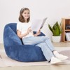 VEVOR Bean Bag Chair, 3 feet Bean Bag Chair with Soft Armrests and Storage Pocket, 25D Memory Foam Filled with Soft Teddy Velvet Cover, Blue - 2 of 4