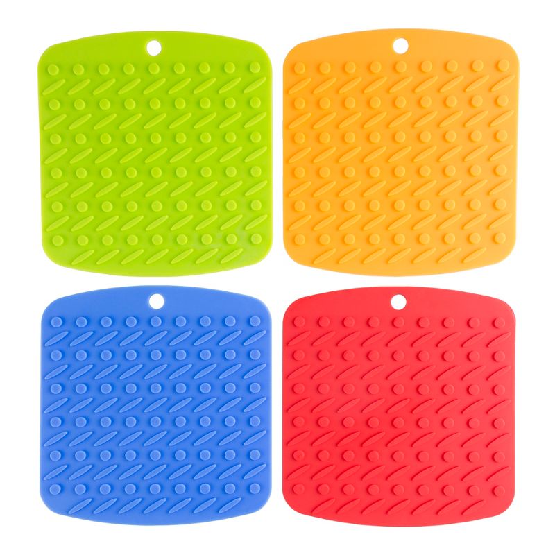 Silicone Pot Holder, Trivet Mat, Jar Opener, Spoon Rest, and Garlic Peeler - 4 pc - by Hastings Home, 3 of 6