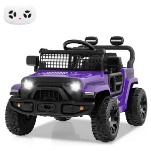 Costway 12V Kids Ride on Truck Car Battery Powered Electric Vehicle with Remote Control White/Purple/Red/Blue/Black/Pink - 1 of 4
