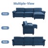 Karl Home |120 in. W Pillow Top Arm Double-layer Cushion Polyester Sofa in Blue With Ottoman - 3 of 4
